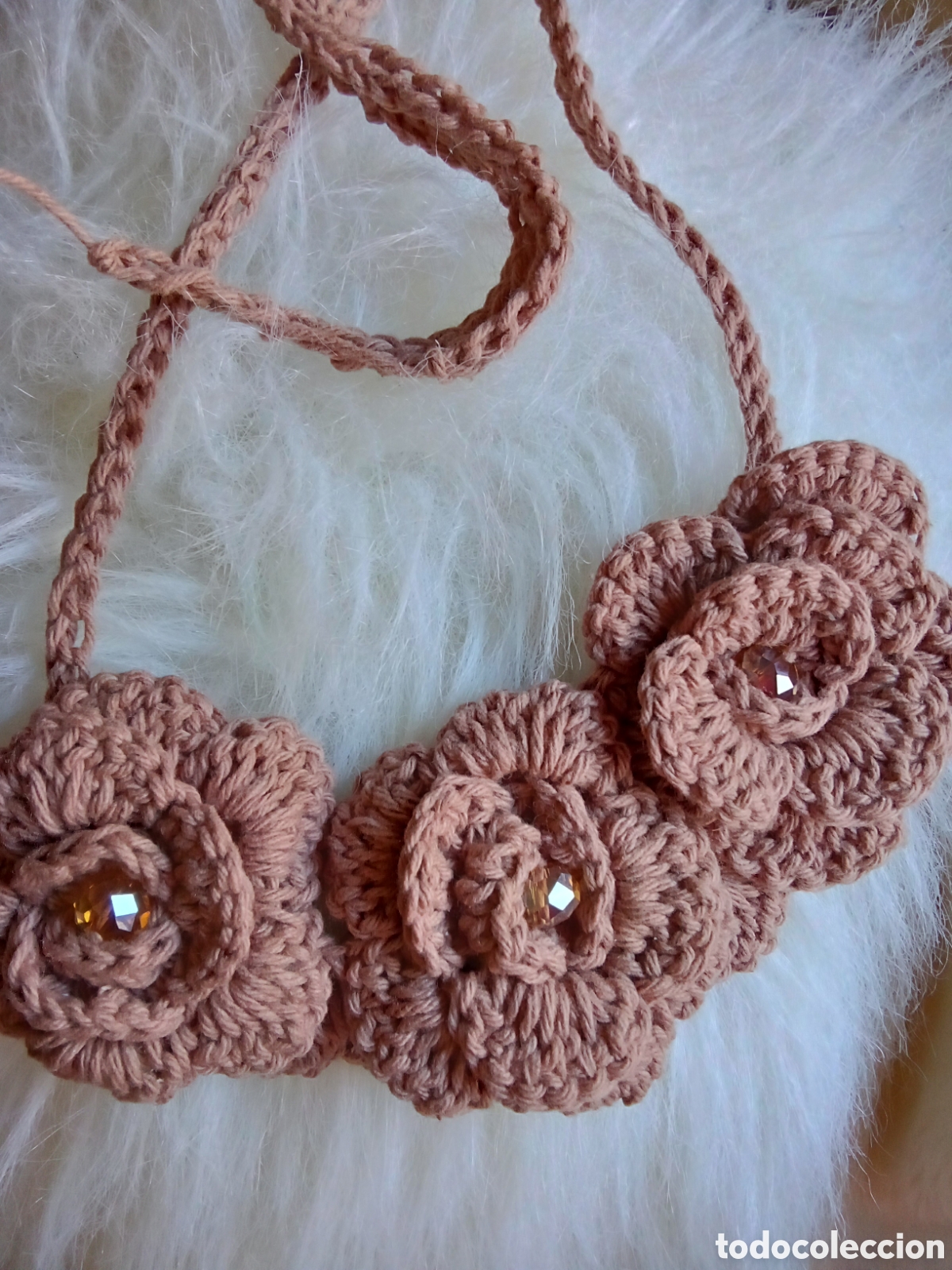 Joyeria: Collar crochet tono caf&eacute; claro - Foto 2