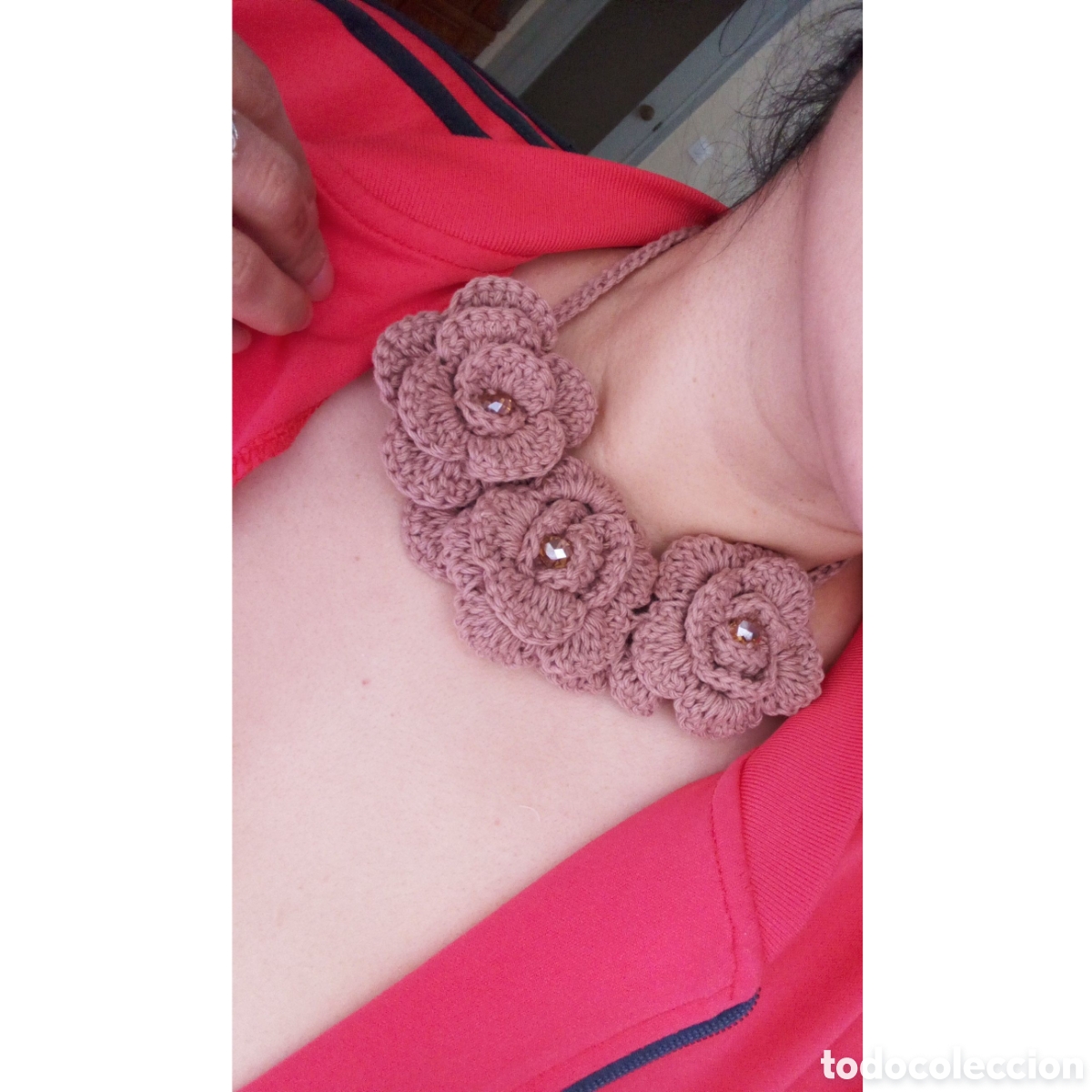 Joyeria: Collar crochet tono caf&eacute; claro - Foto 1