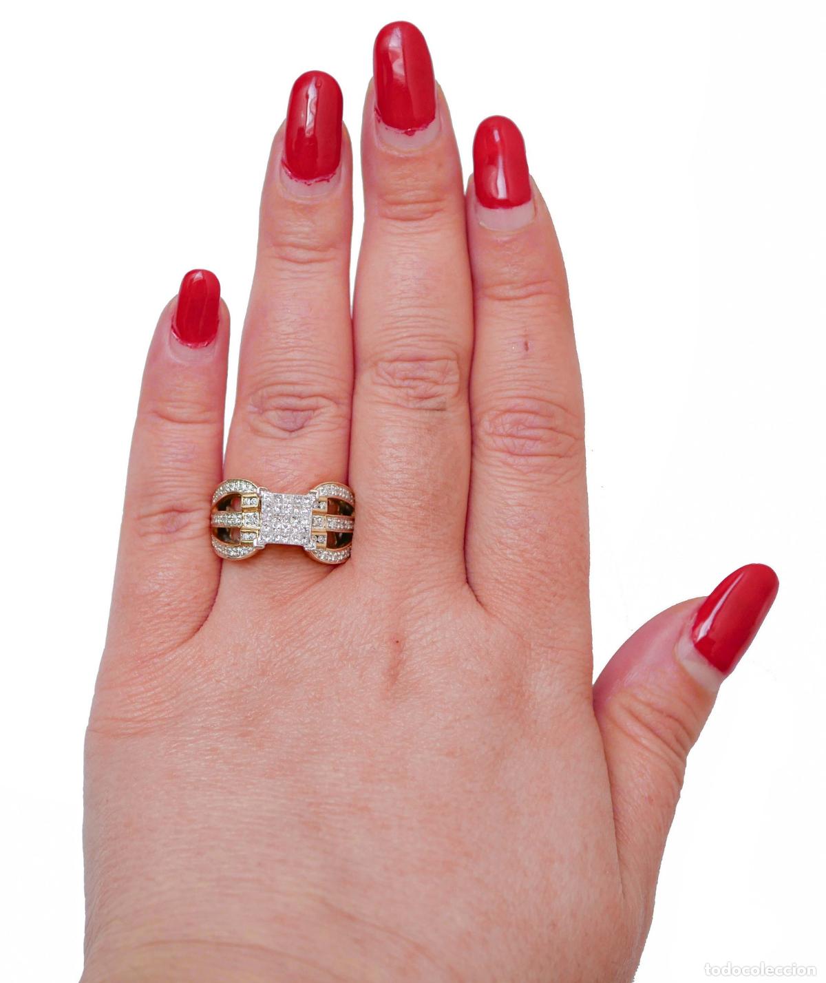 Joyeria: Anillo de diamantes, oro amarillo y oro blanco - Foto 3
