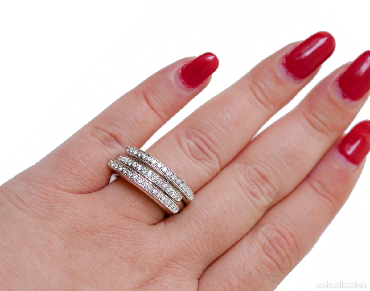 Joyeria: Anillo de moda con diamantes en oro blanco de 18 quilates - Foto 2