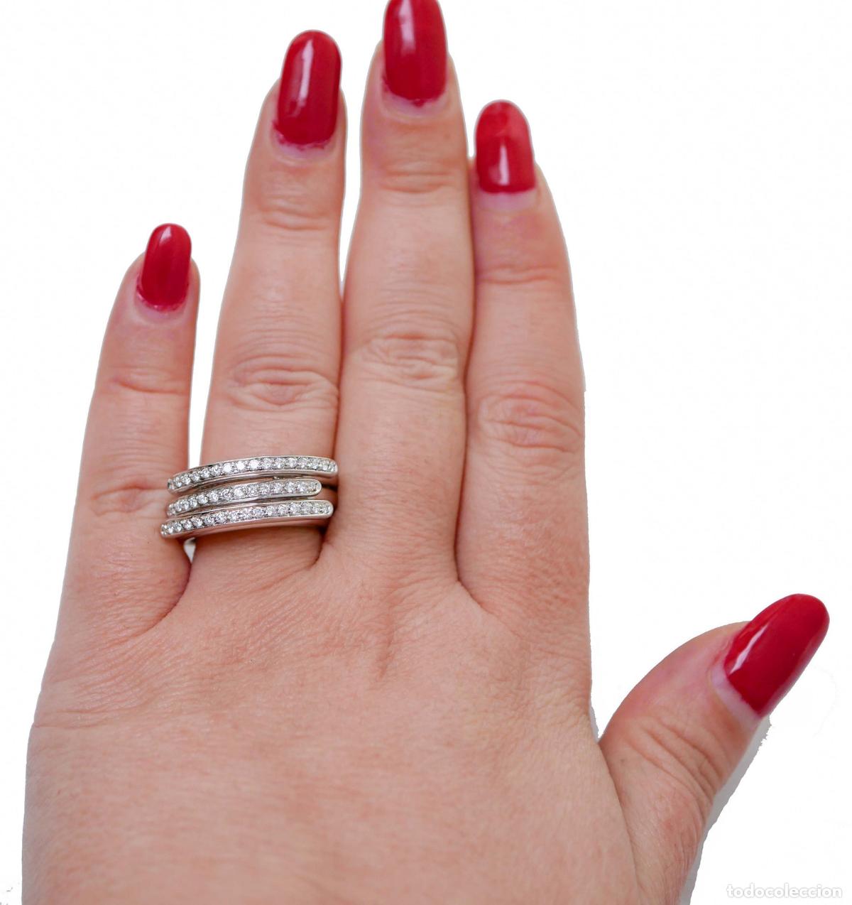 Joyeria: Anillo de moda con diamantes en oro blanco de 18 quilates - Foto 3