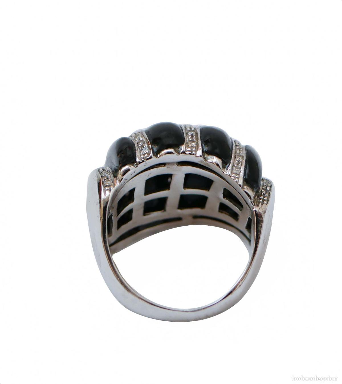 Joyeria: Anillo de oro blanco con &oacute;nix, diamantes y c&uacute;pula - Foto 6