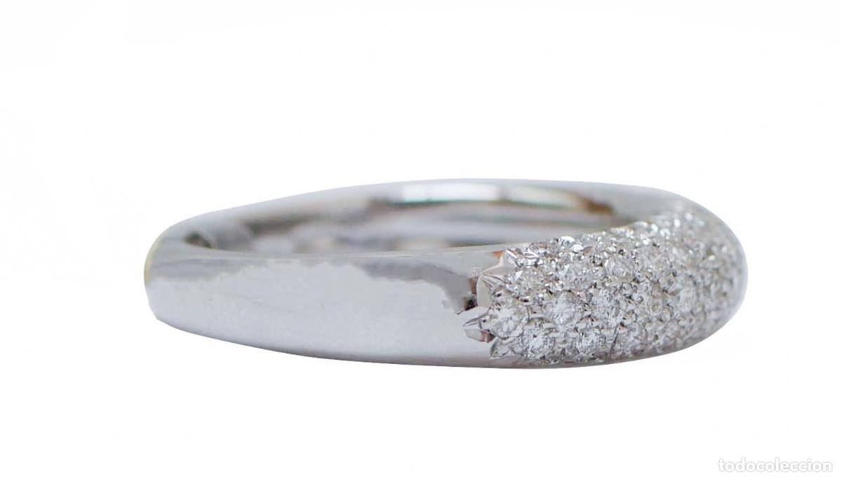 Joyeria: Anillo de oro blanco de 18 quilates con diamantes - Foto 3