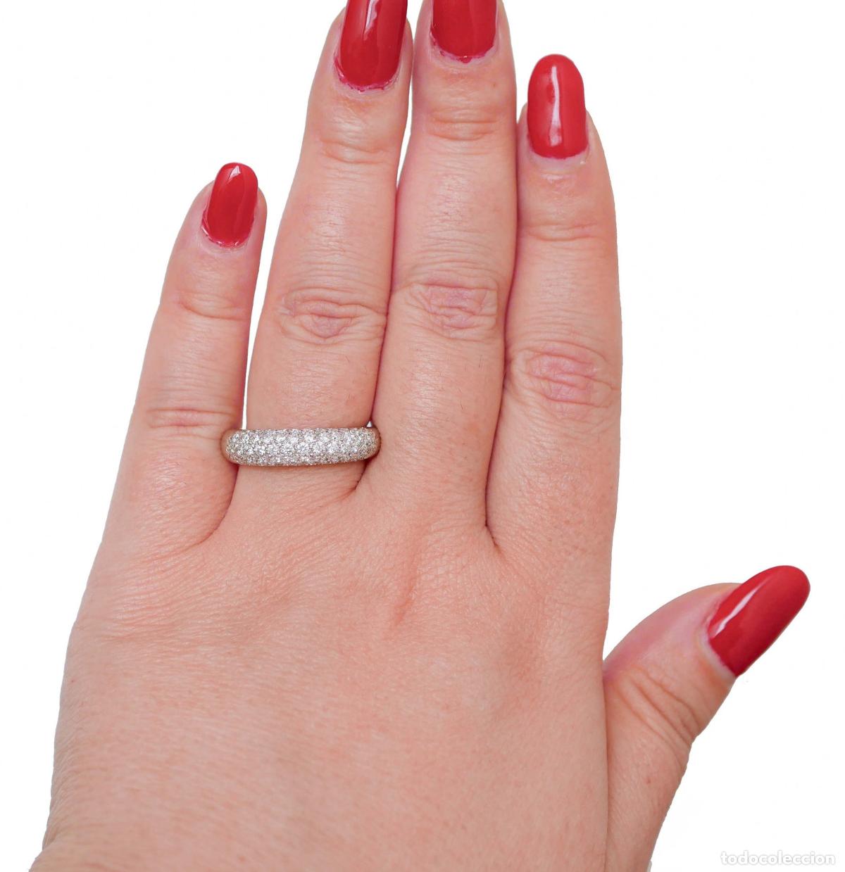 Joyeria: Anillo de oro blanco de 18 quilates con diamantes - Foto 4