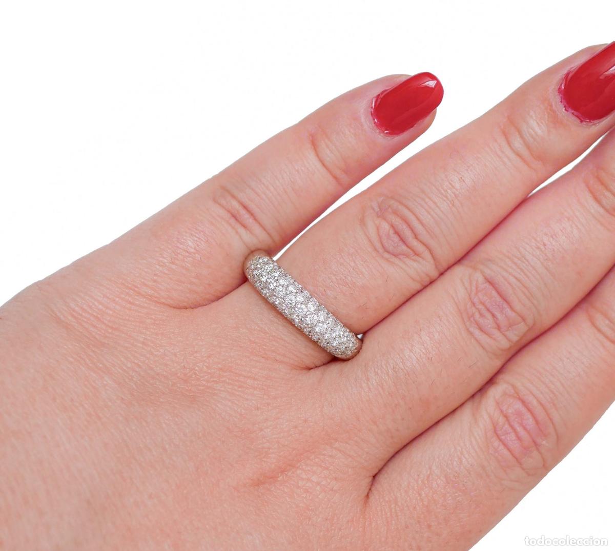 Joyeria: Anillo de oro blanco de 18 quilates con diamantes - Foto 5