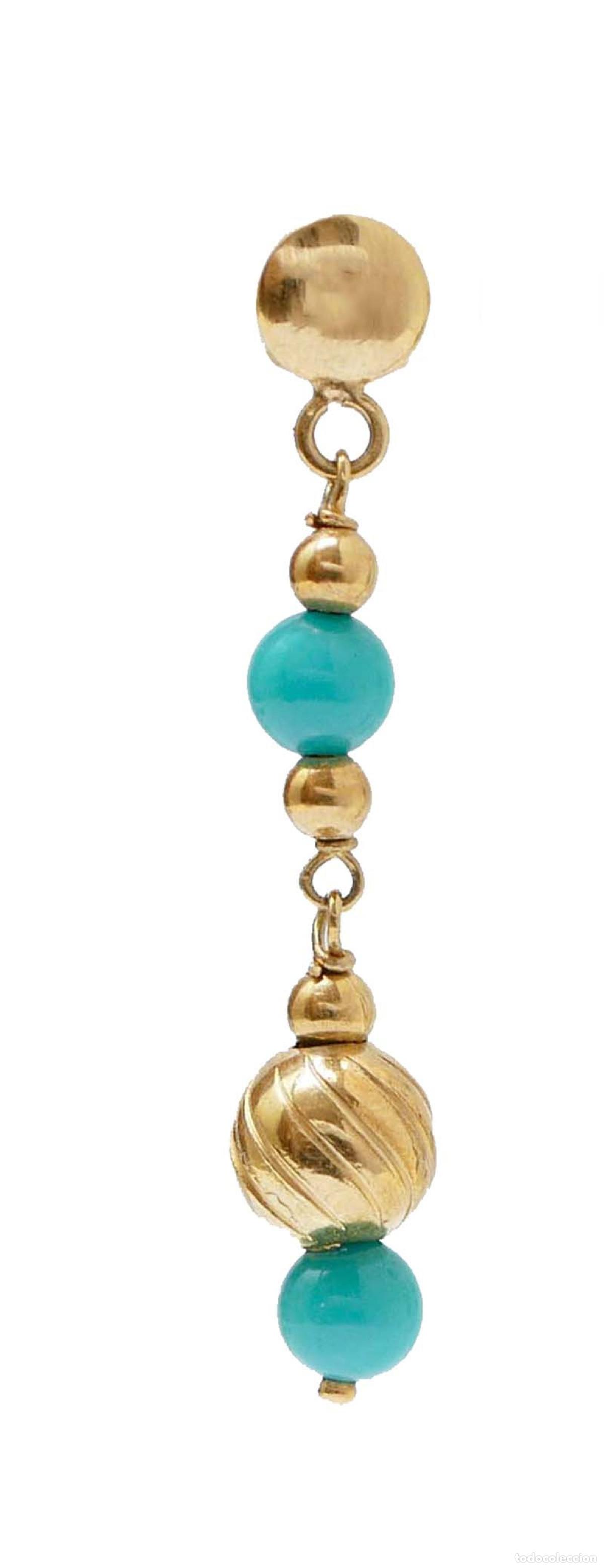 Joyeria: Pendientes de oro amarillo de 18 quilates con piedras - Foto 6