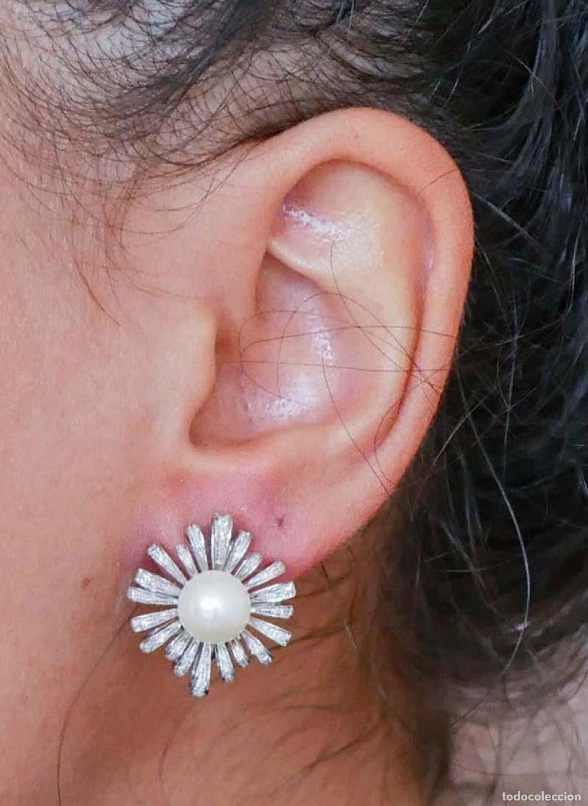 Joyeria: Pendientes de perlas, diamantes y oro blanco - Foto 2