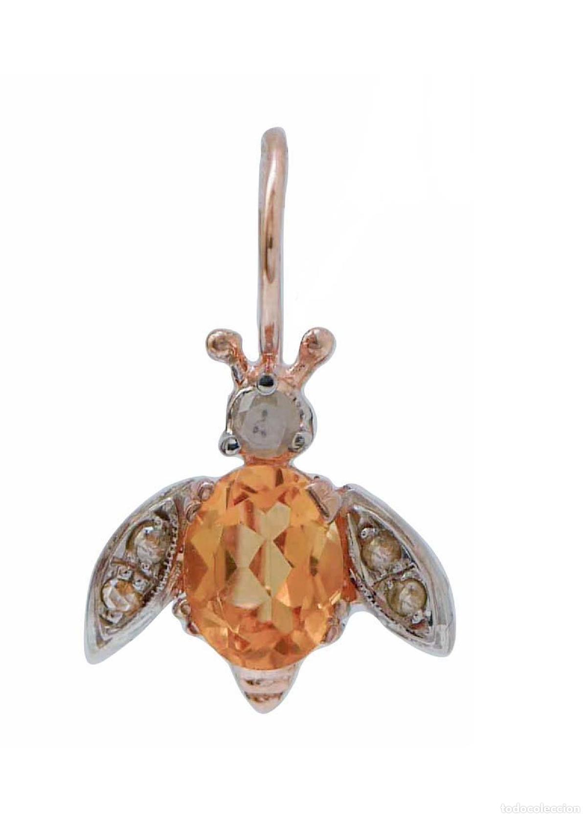 Joyeria: Pendientes con forma de mosca de topacios, diamantes, oro rosa y plata - Foto 5