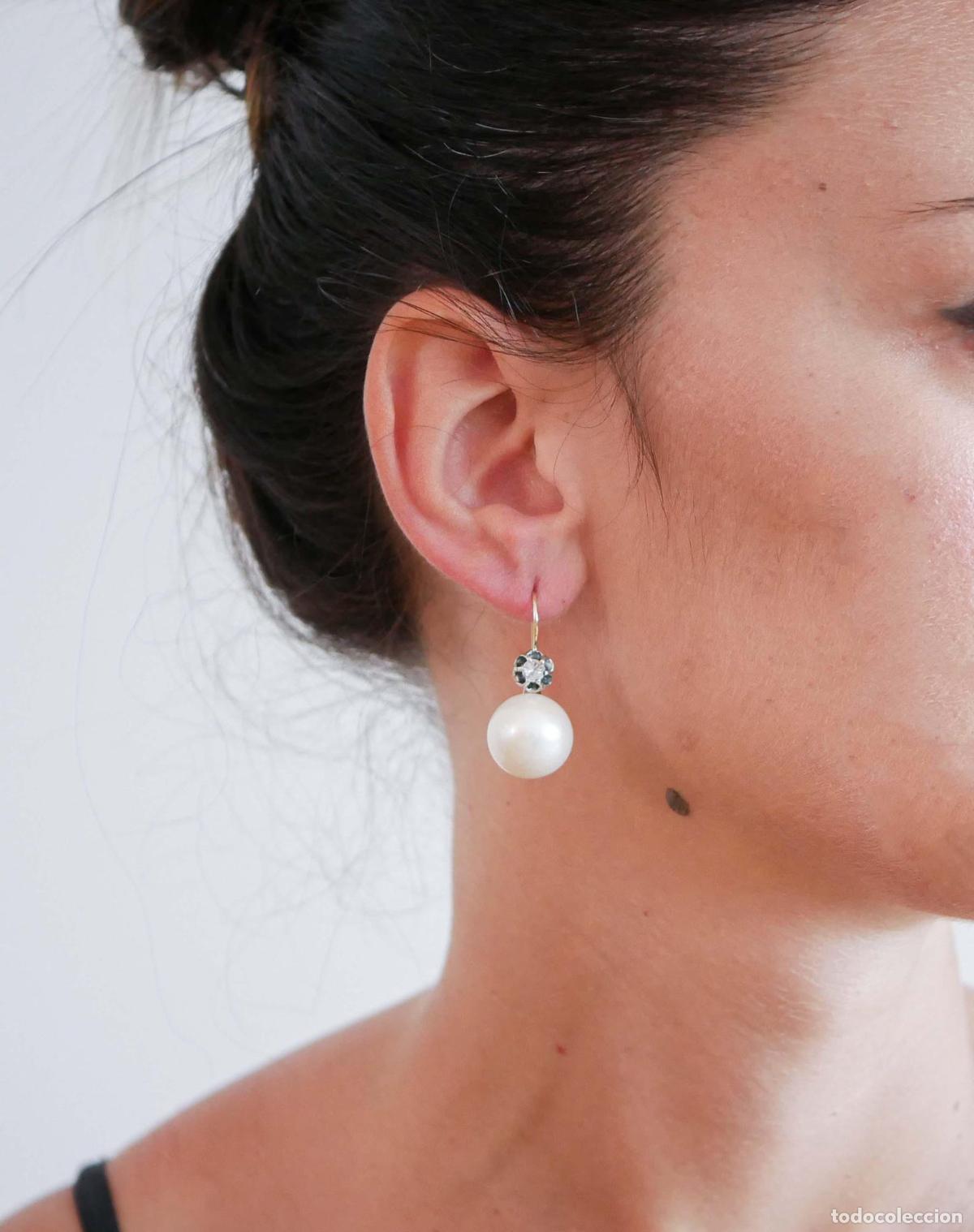 Joyeria: Pendientes de diamantes, perlas, oro rosa y plata - Foto 4