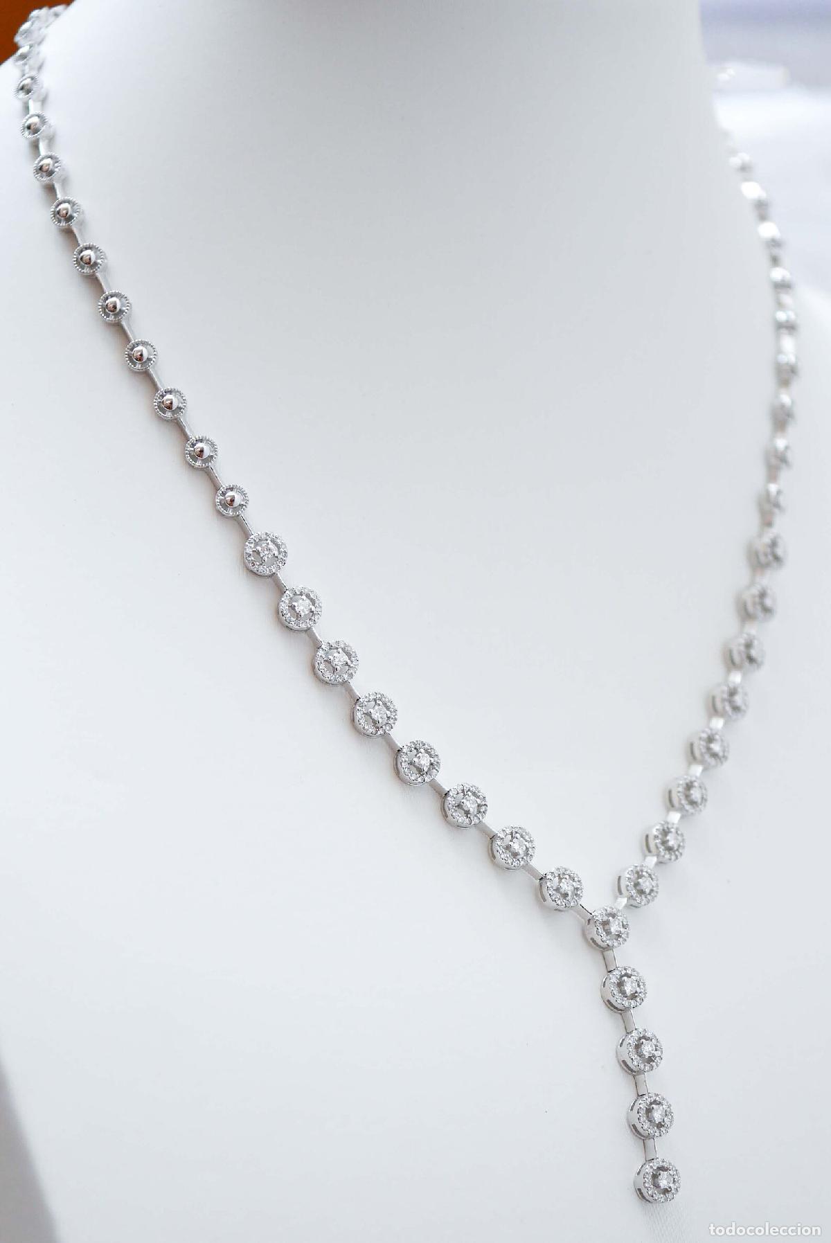 Joyeria: Collar de diamantes y oro blanco de 18 quilates - Foto 5