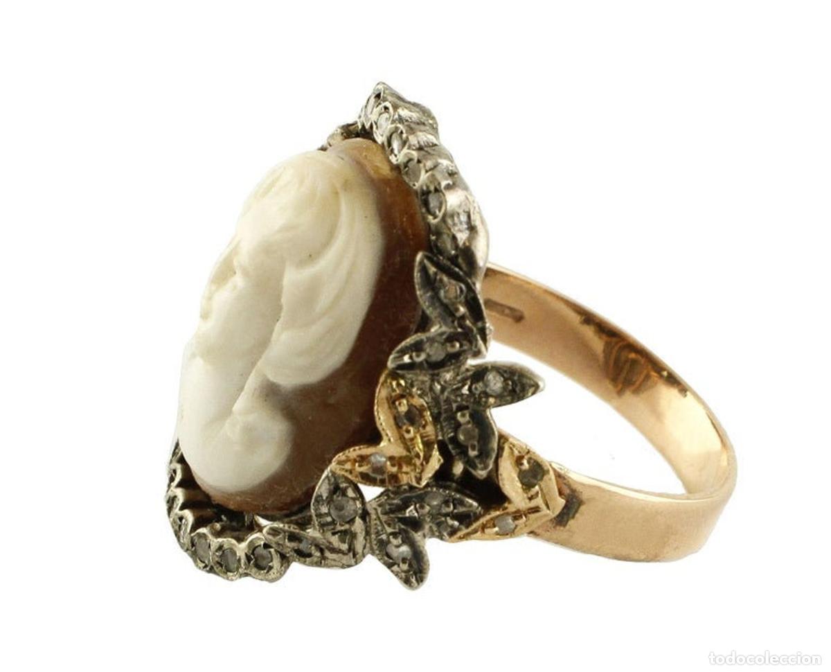 Joyeria: Anillo de camafeo de oro, plata y diamantes - Foto 2
