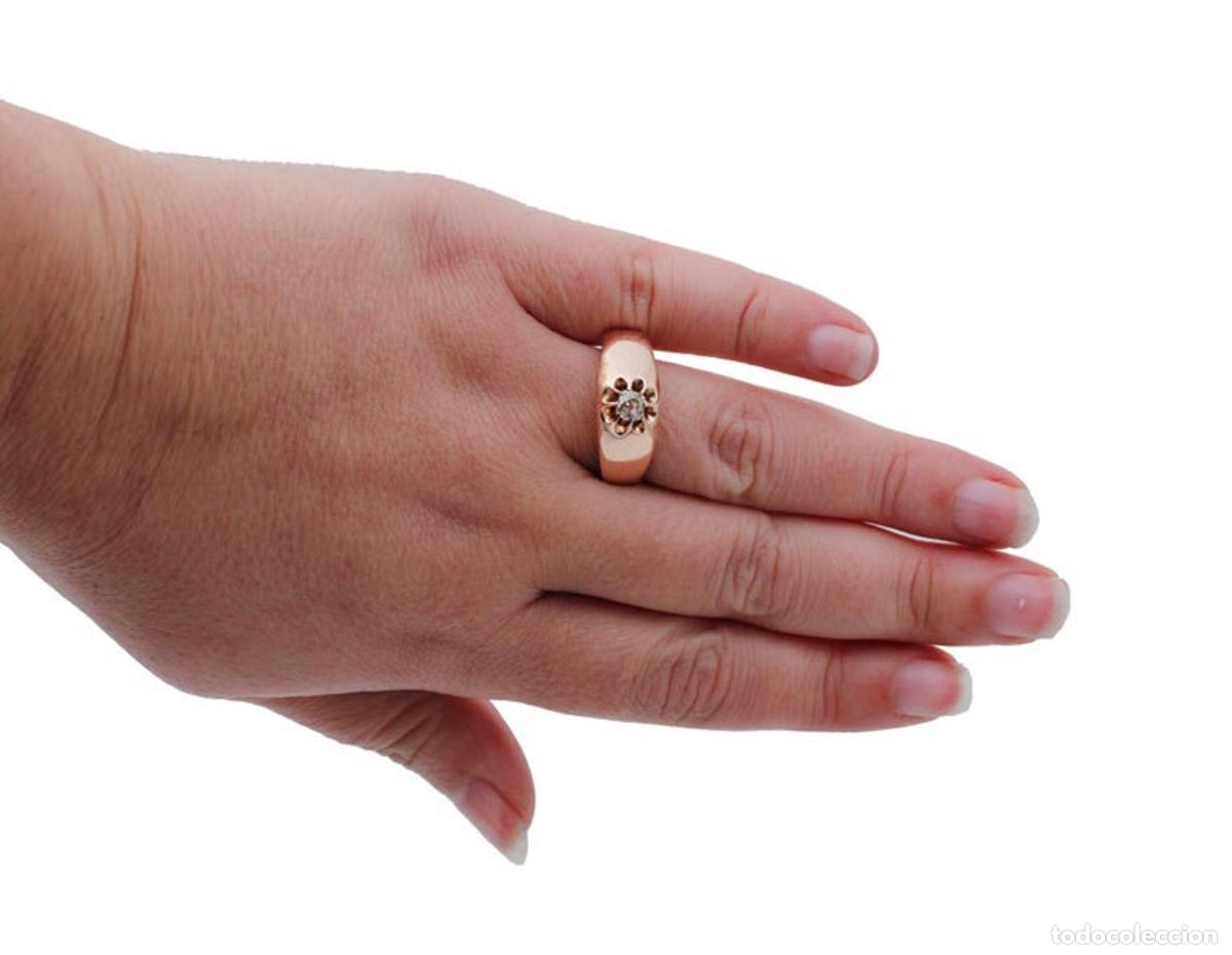 Joyeria: Anillo de oro rosa y diamantes - Foto 2