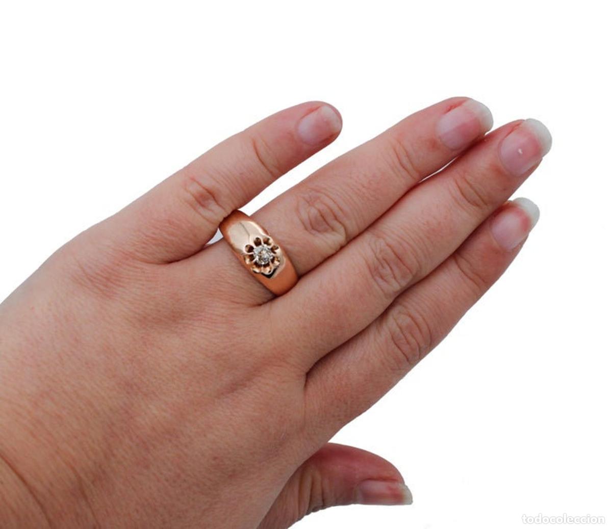 Joyeria: Anillo de oro rosa y diamantes - Foto 3