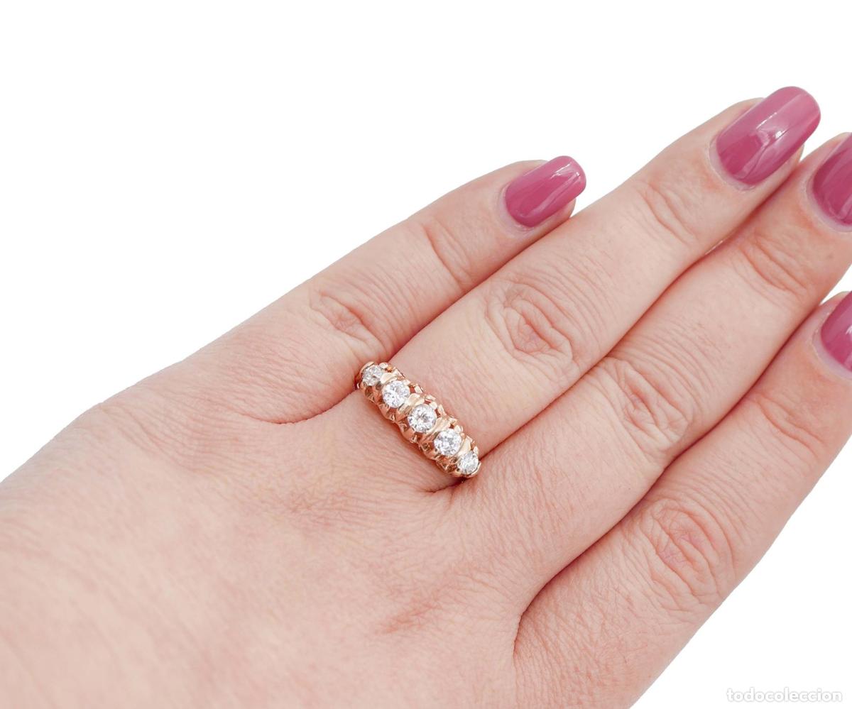 Joyeria: Anillo de oro rosa con diamantes - Foto 2