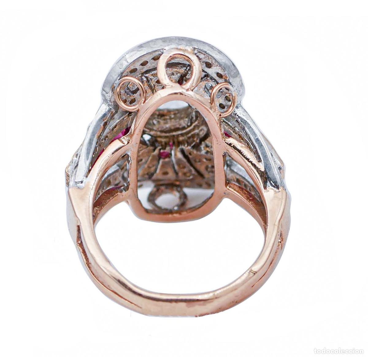 Joyeria: Anillo de rub&iacute;es, diamantes, oro rosa y plata - Foto 4