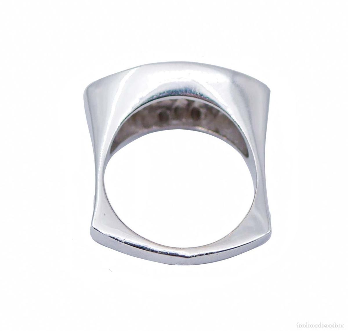 Joyeria: Anillo de oro blanco de 18 quilates con diamantes - Foto 3