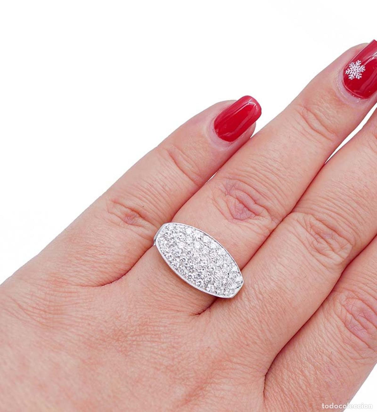 Joyeria: Anillo de oro blanco de 18 quilates con diamantes - Foto 5
