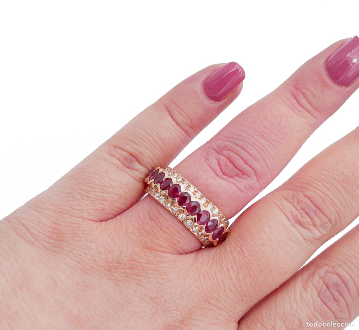 Joyeria: Anillo de rub&iacute;es, diamantes y oro rosa - Foto 4
