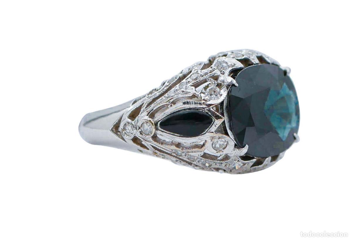 Joyeria: Anillo de oro blanco con zafiro, &oacute;nix y diamantes - Foto 3