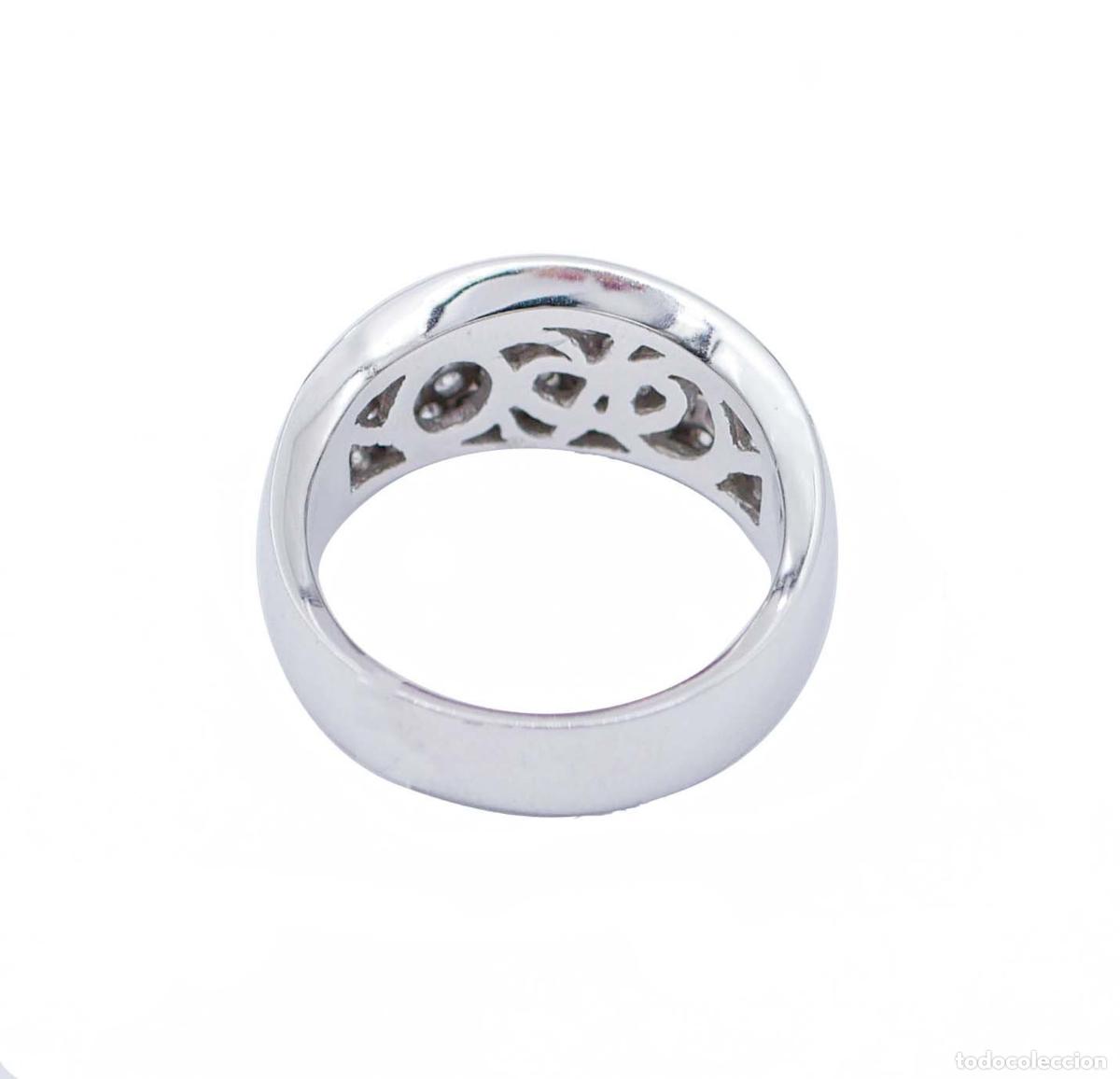 Joyeria: Anillo de oro blanco de 18 quilates con diamantes - Foto 3