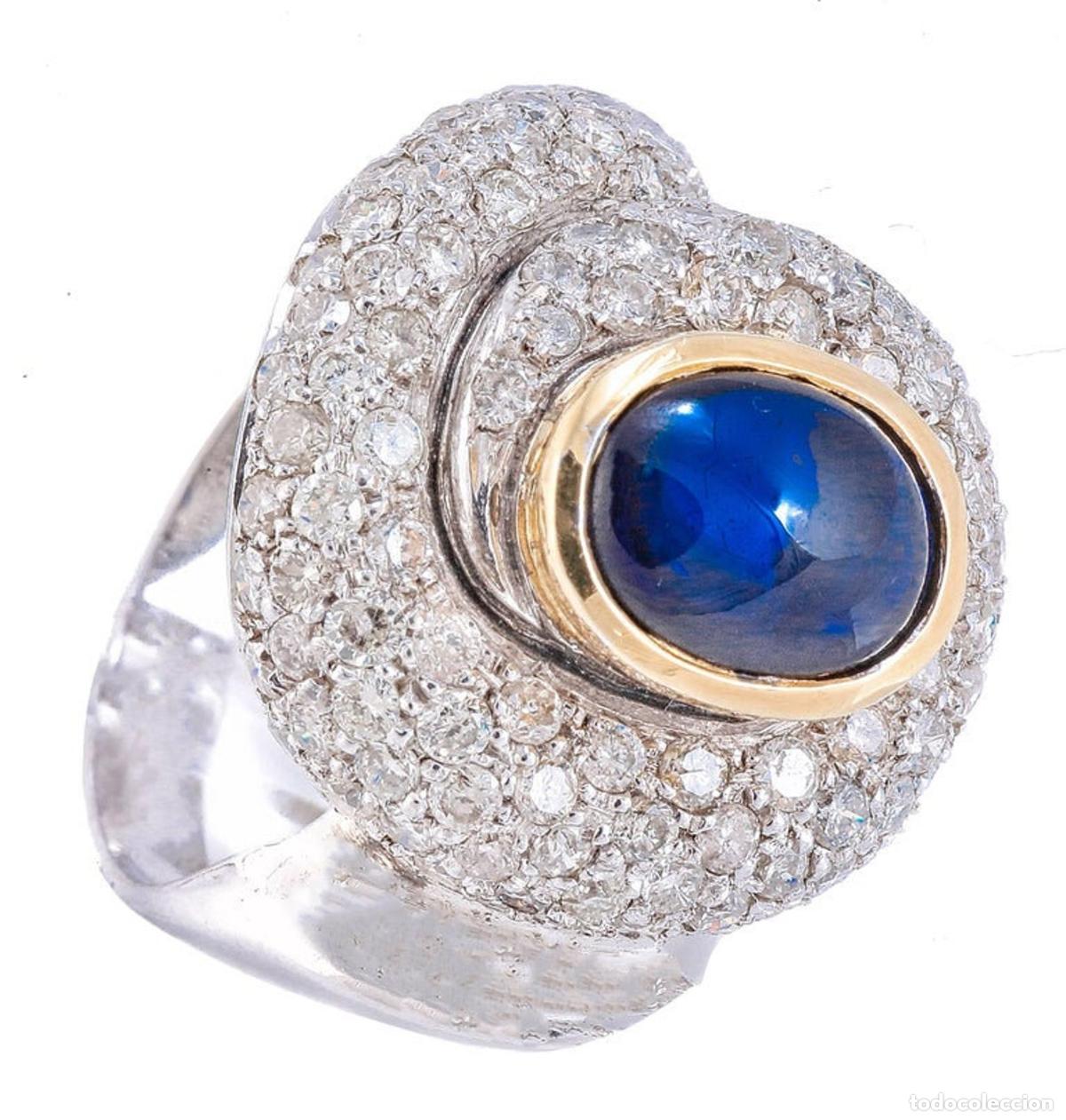 Joyeria: Anillo de oro blanco con diamantes y zafiros - Foto 4