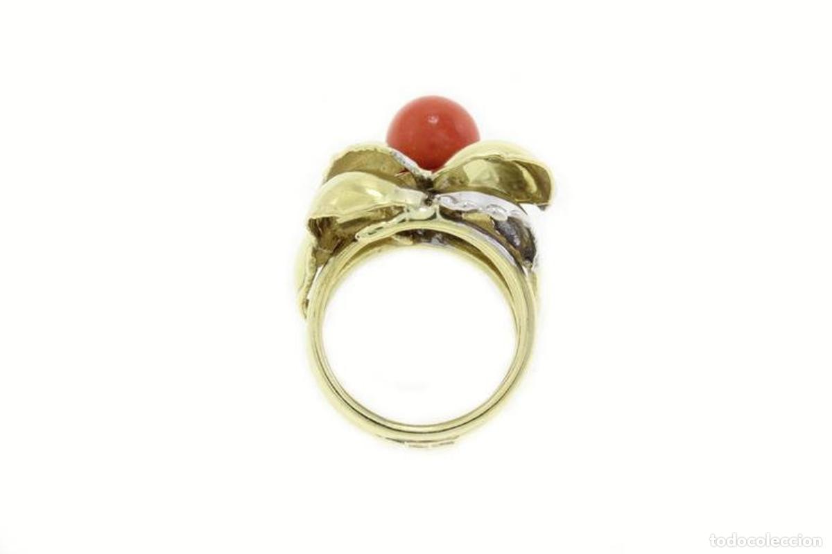 Joyeria: Anillo de coral, oro amarillo de 18 quilates - Foto 2