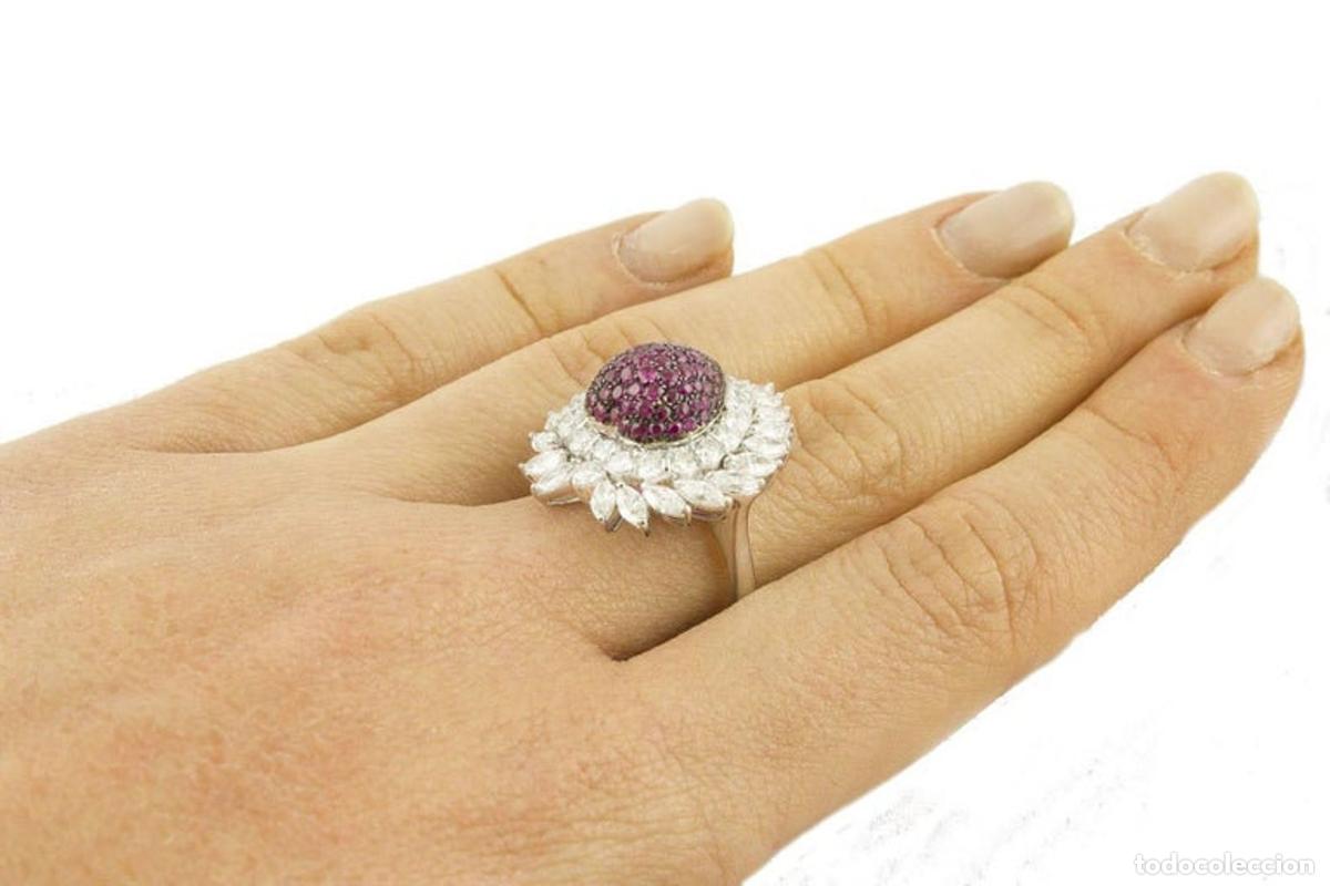 Joyeria: Anillo de moda de oro blanco con diamantes y rub&iacute;es - Foto 6