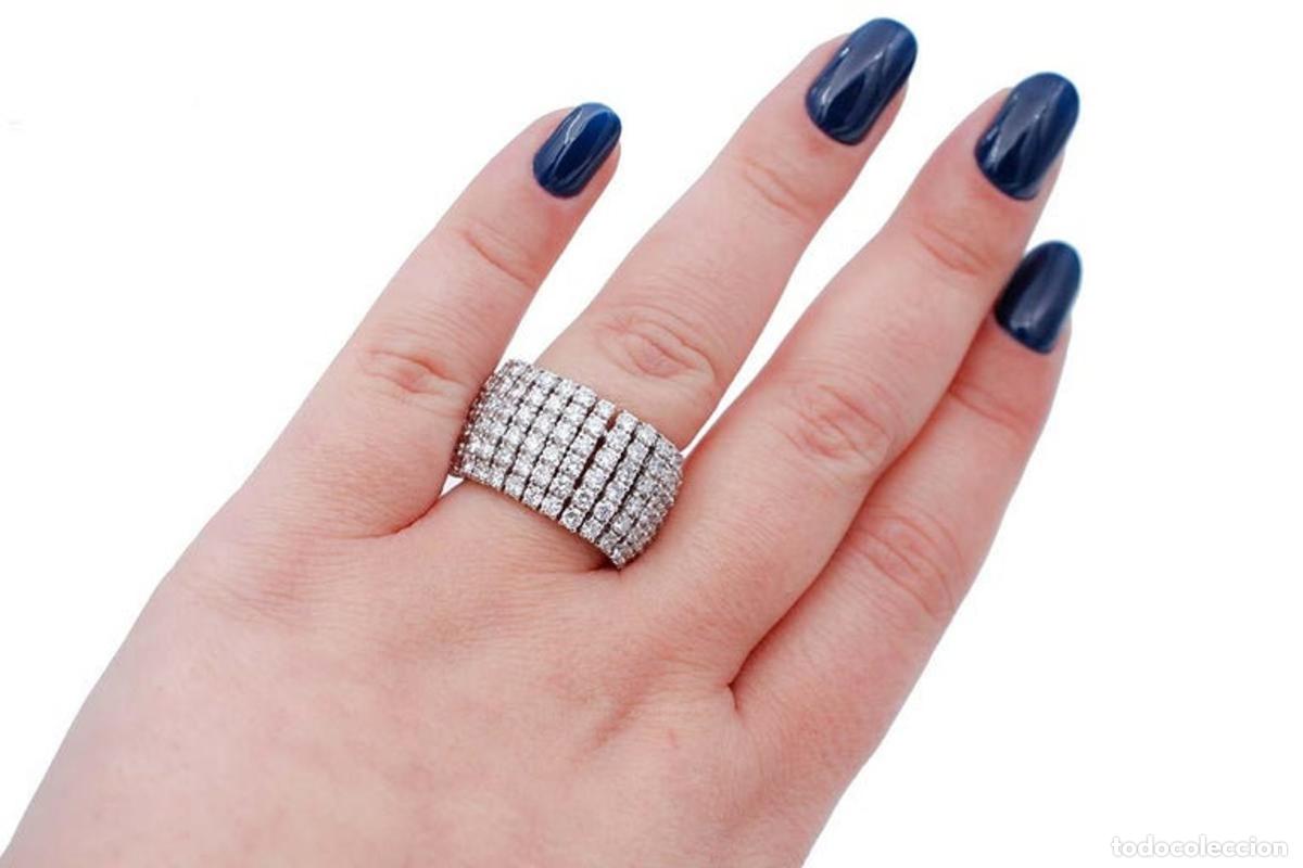 Joyeria: Anillo de oro blanco de 18 quilates con diamantes - Foto 4