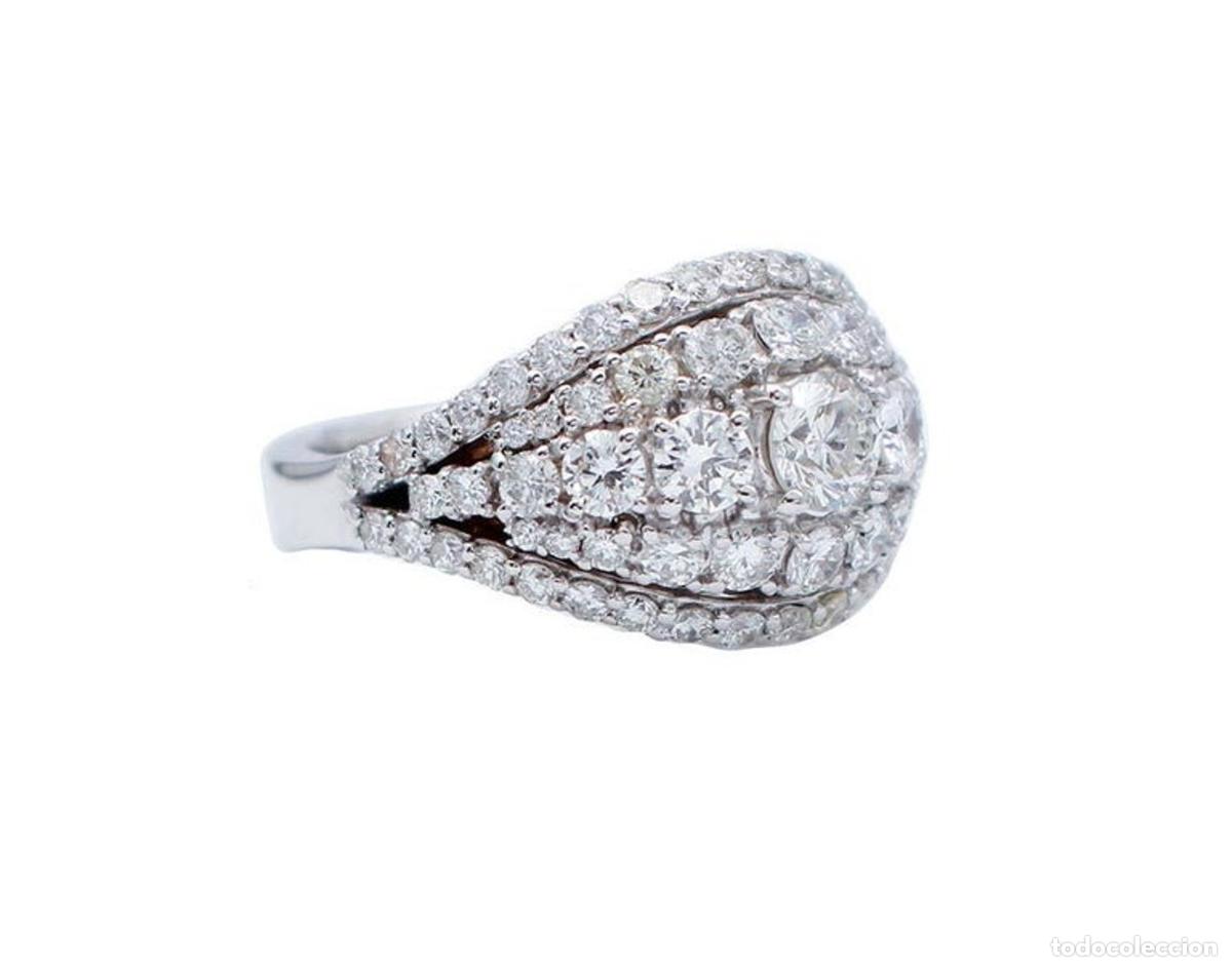 Joyeria: Anillo de oro blanco de 18 quilates con diamantes - Foto 3