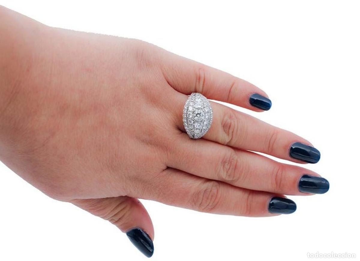Joyeria: Anillo de oro blanco de 18 quilates con diamantes - Foto 5