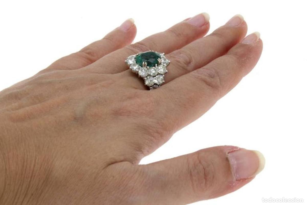 Joyeria: Anillo de oro con esmeralda y diamantes - Foto 2