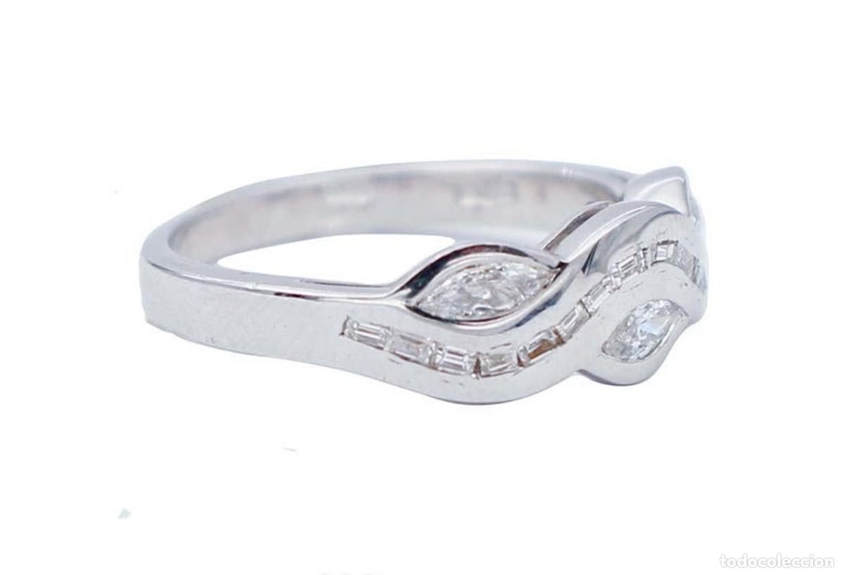 Joyeria: Anillo de oro blanco de 18 quilates con diamantes - Foto 4