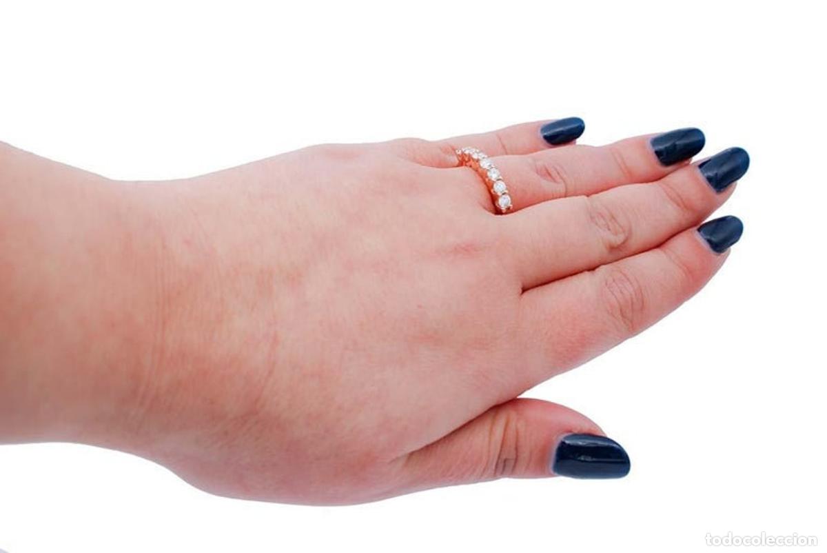 Joyeria: Anillo de compromiso de oro rosa de 18 quilates con diamantes - Foto 5