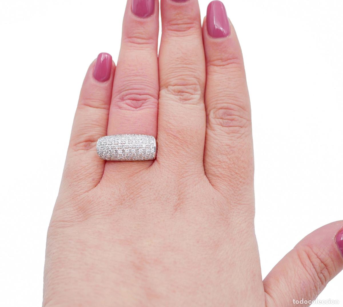 Joyeria: Anillo de oro blanco de 18 quilates con diamantes - Foto 3