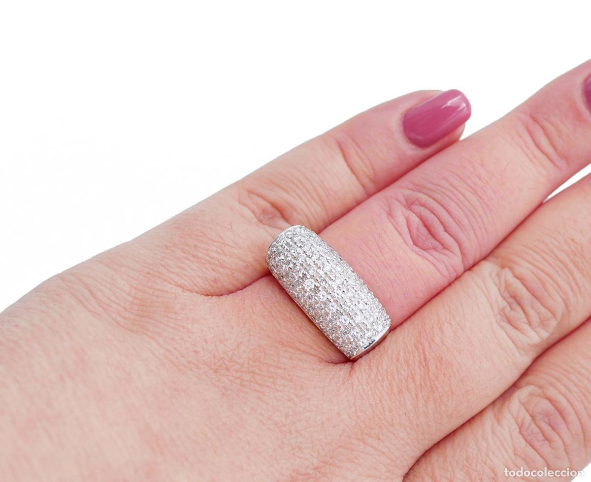 Joyeria: Anillo de oro blanco de 18 quilates con diamantes - Foto 4