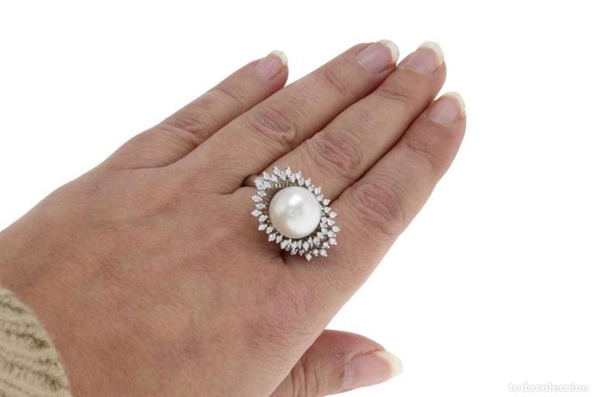 Joyeria: Corona de oro de 18 kt con diamantes y perla - Foto 4