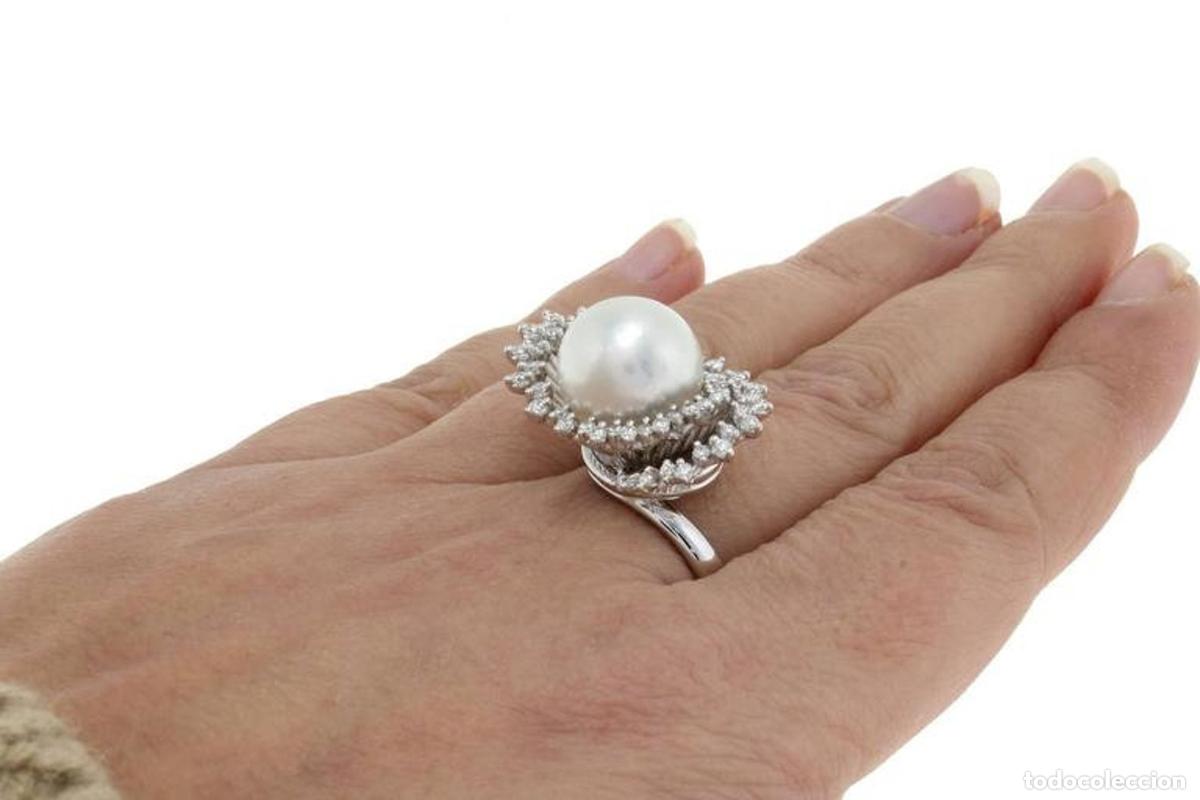 Joyeria: Corona de oro de 18 kt con diamantes y perla - Foto 7