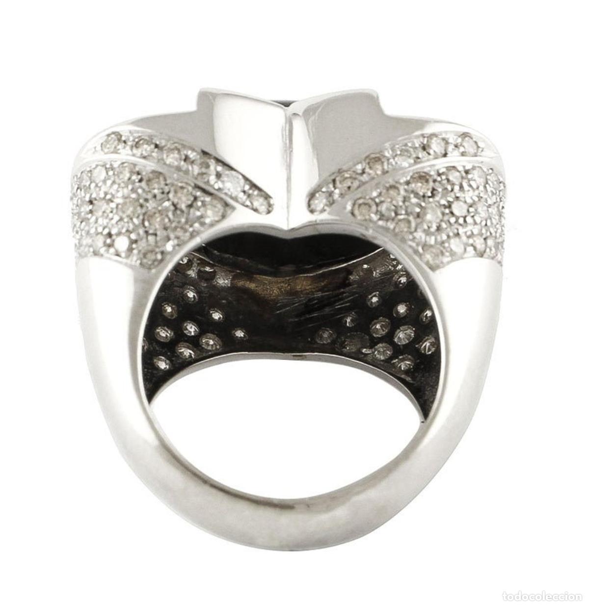 Joyeria: Anillo de moda de oro blanco con &oacute;nix y diamantes blancos en forma de coraz&oacute;n - Foto 2