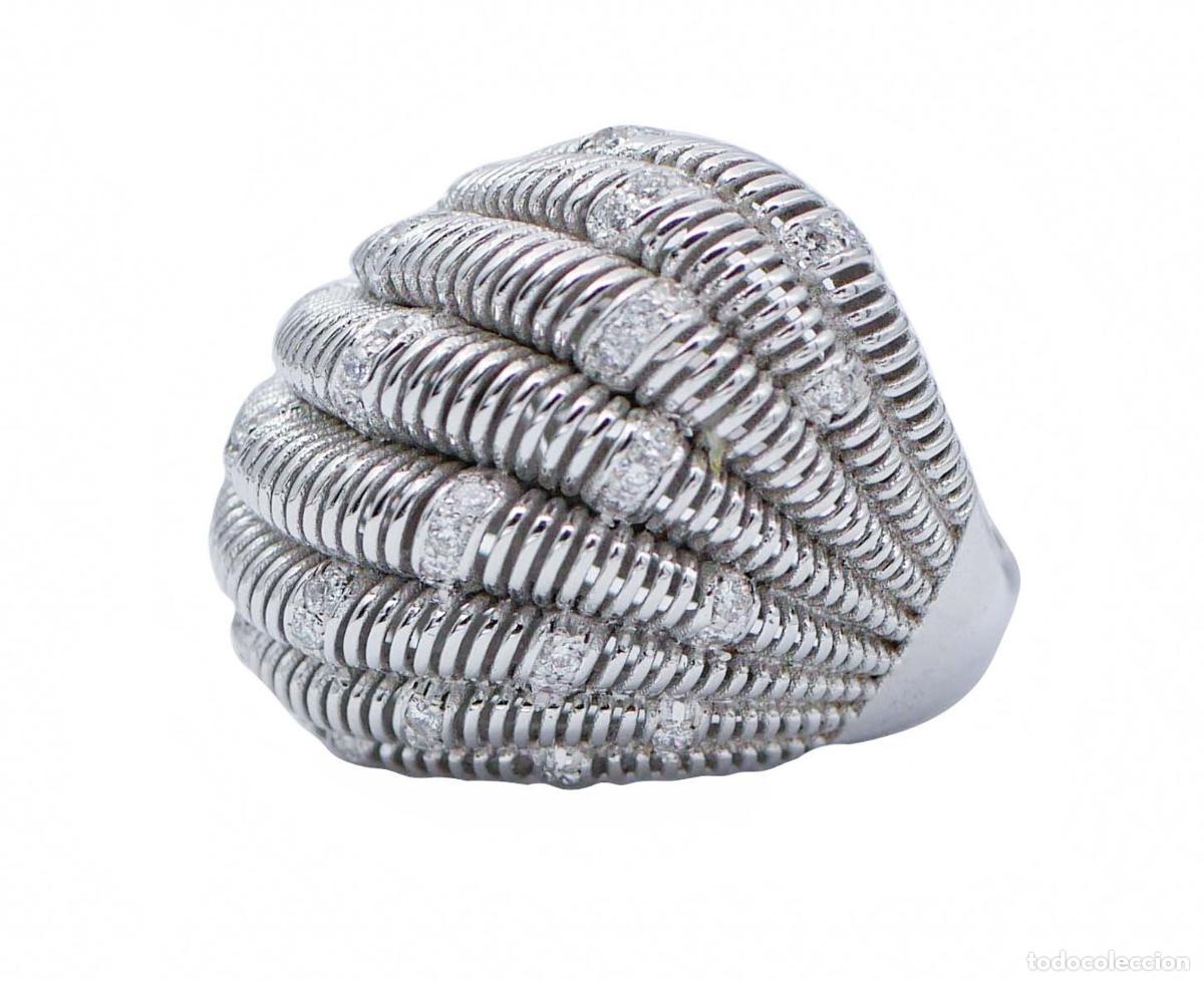Joyeria: Anillo de oro blanco de 18 quilates con diamantes - Foto 2