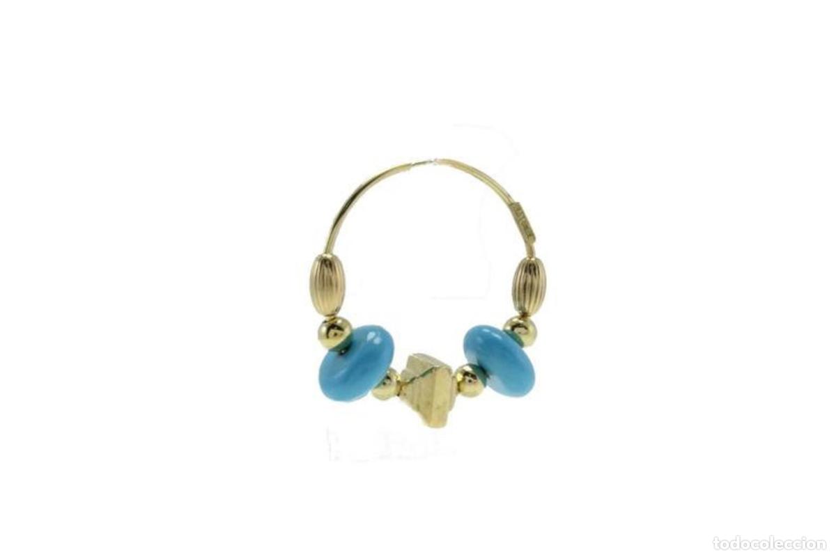 Joyeria: Pendientes de aro de oro de 18 kt con piedras - Foto 5
