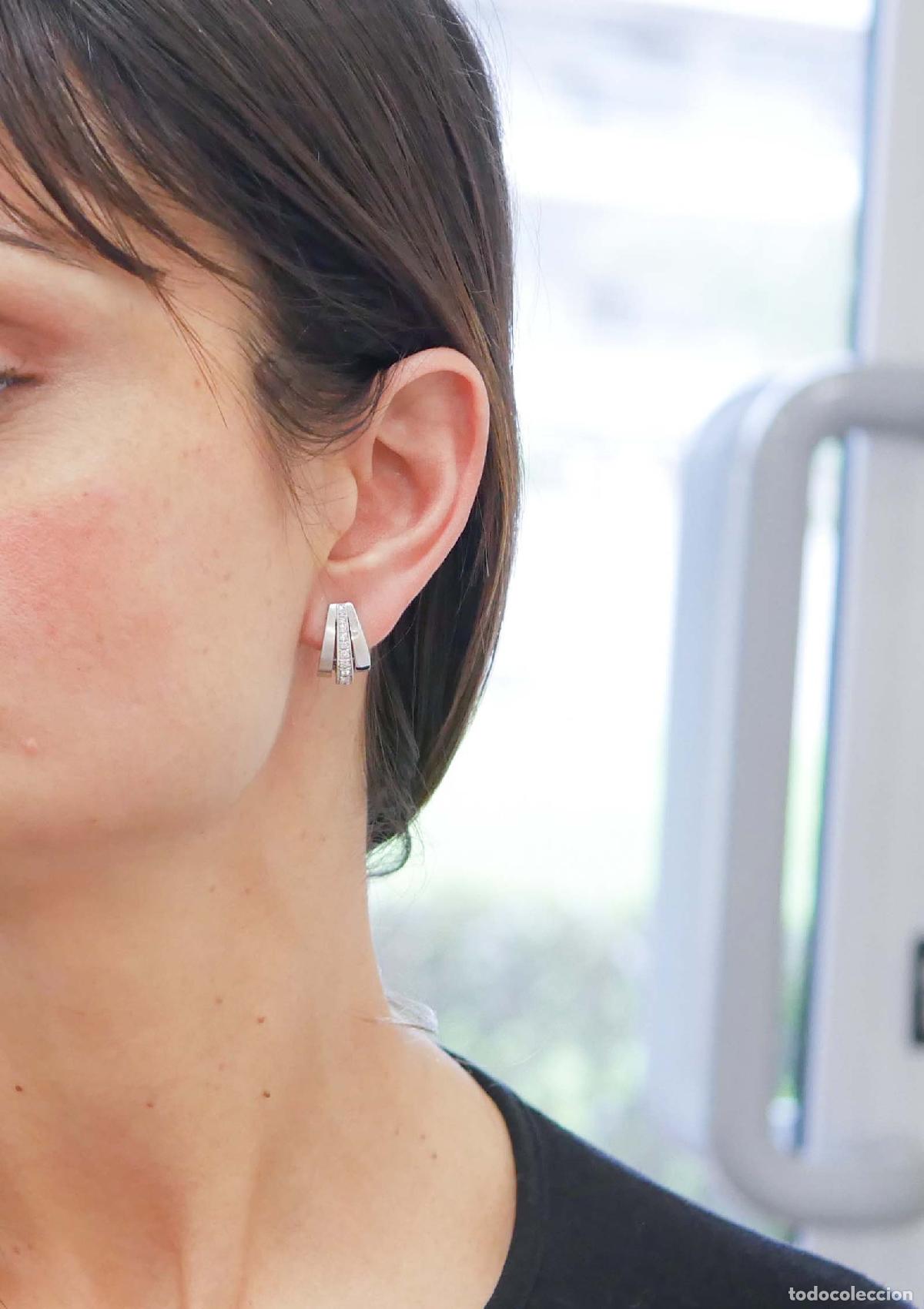 Joyeria: Pendientes de diamantes y oro blanco de 18 quilates - Foto 5