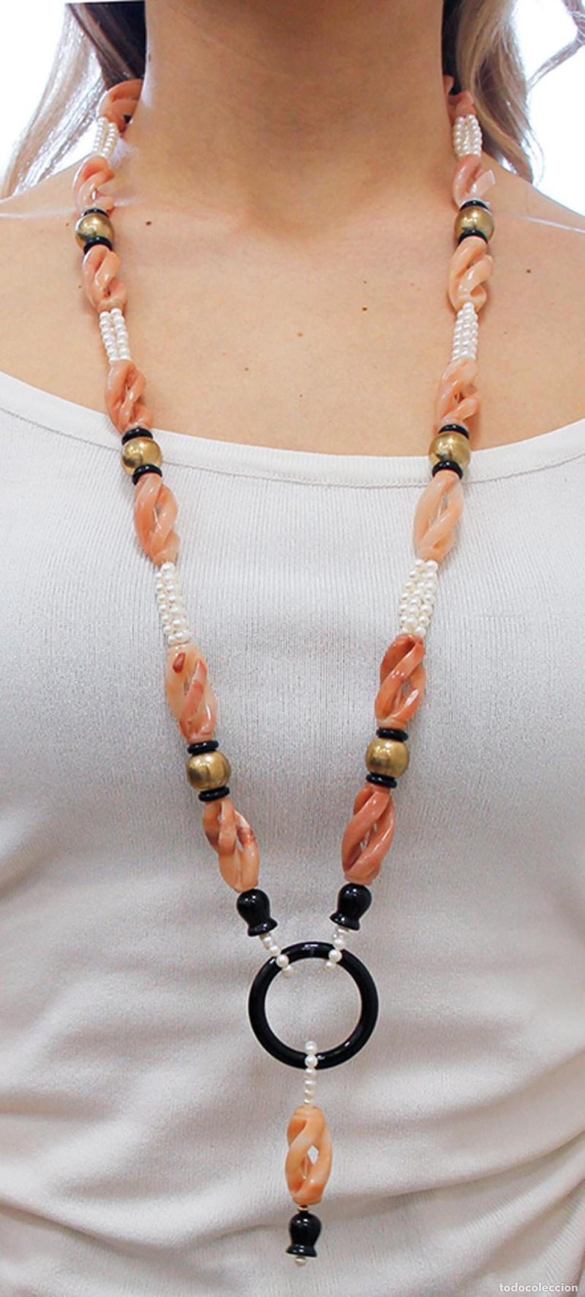 Joyeria: Collar de perlas, piedras y oro rosa - Foto 4