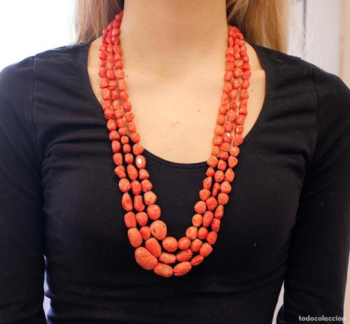 Joyeria: Collar de varias vueltas con coral y cierre de plata - Foto 2