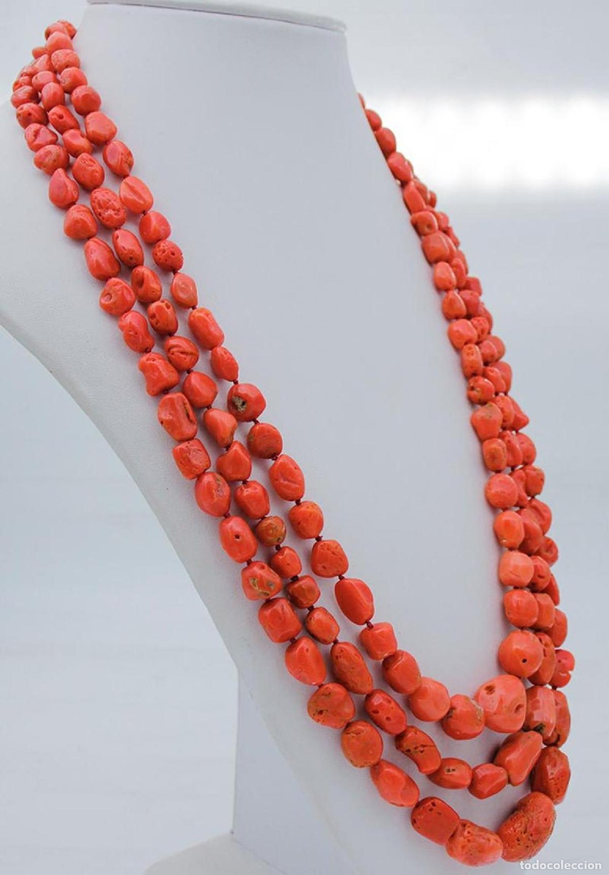Joyeria: Collar de varias vueltas con coral y cierre de plata - Foto 4