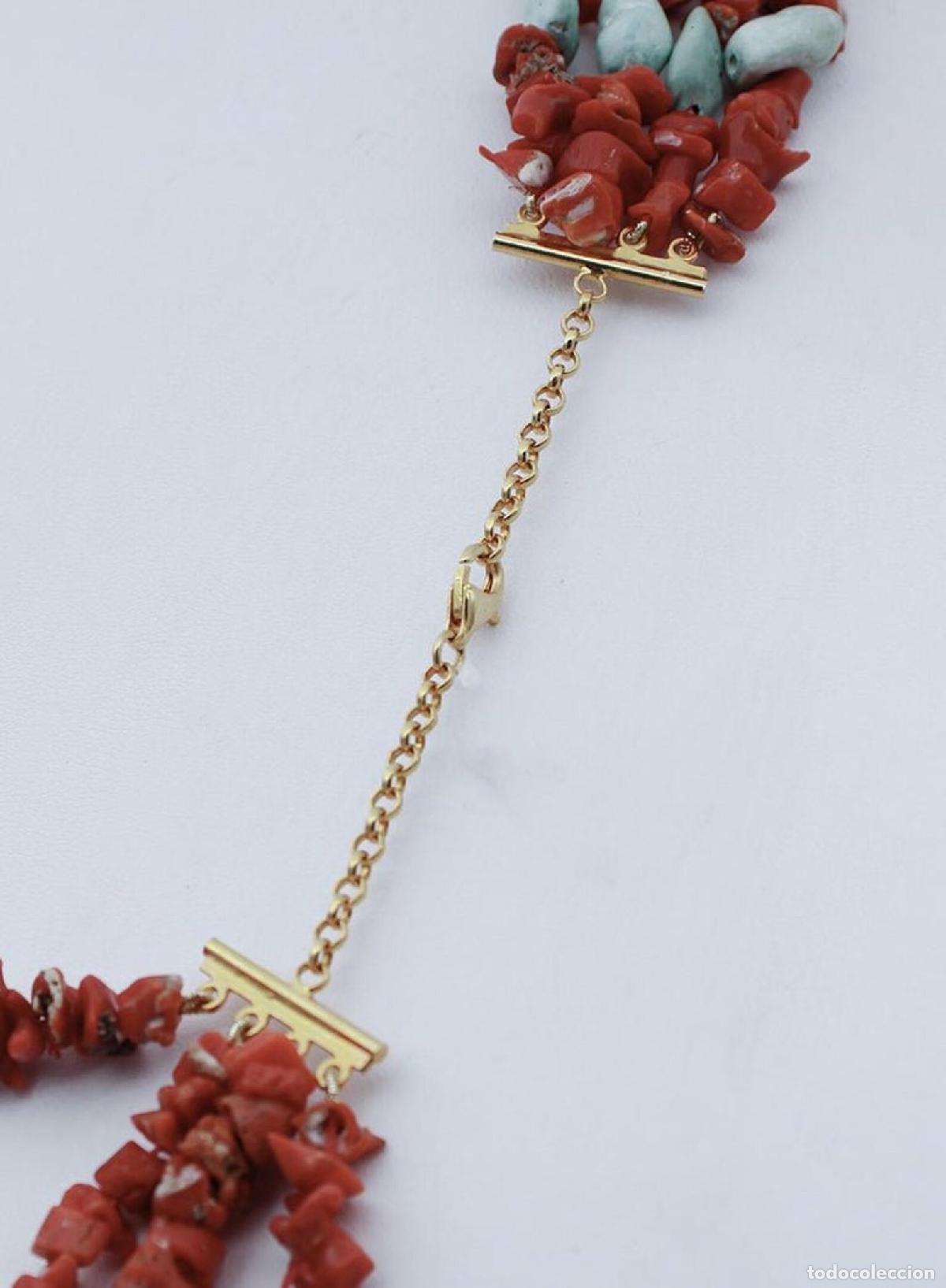 Joyeria: Collar de coral y turquesa de varias hebras - Foto 4