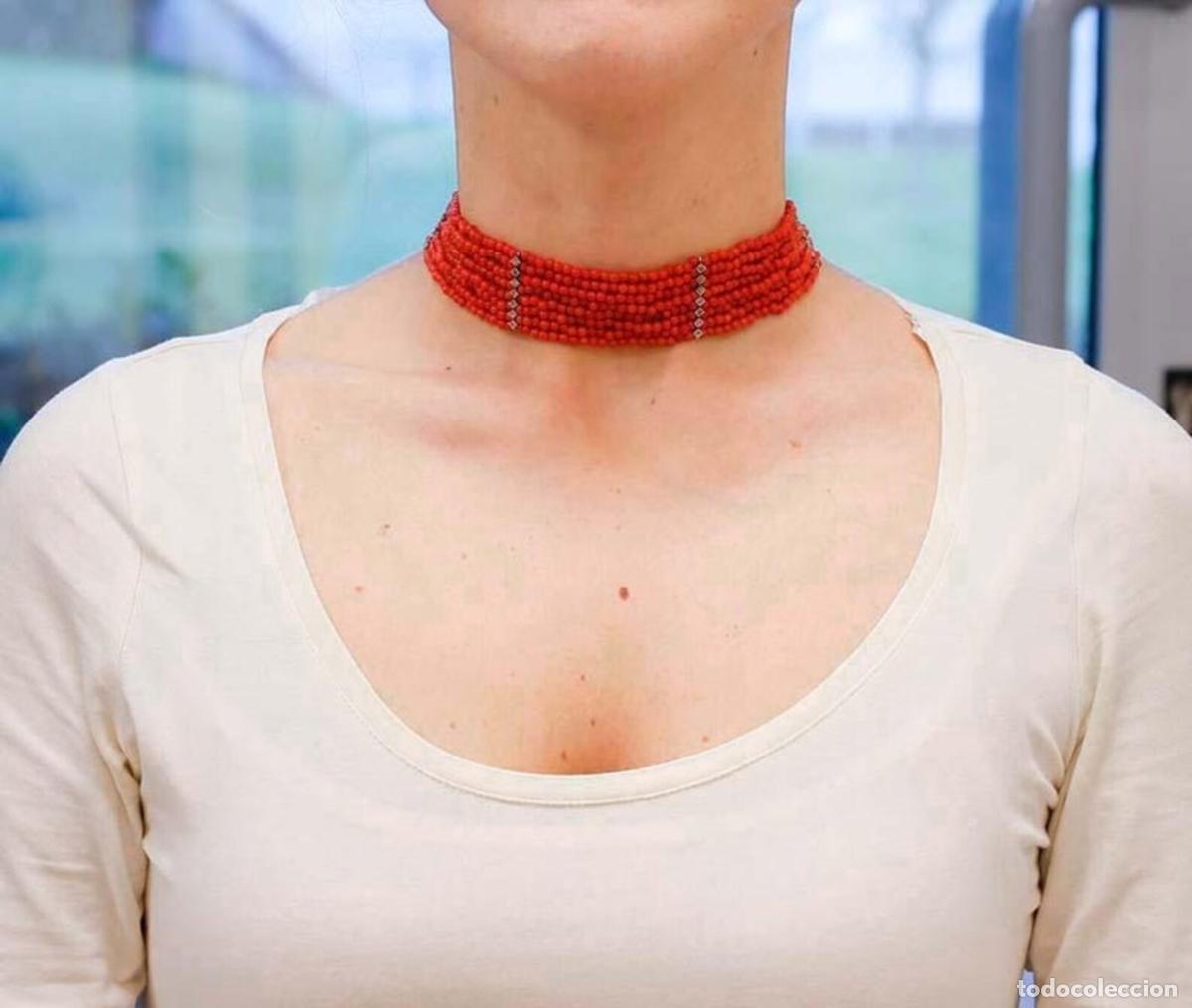 Joyeria: Gargantilla de coral, oro rosa y plata - Foto 5