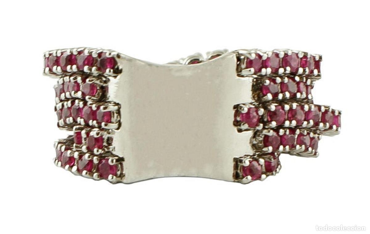 Joyeria: Anillo de oro blanco con diamantes y rub&iacute;es - Foto 3