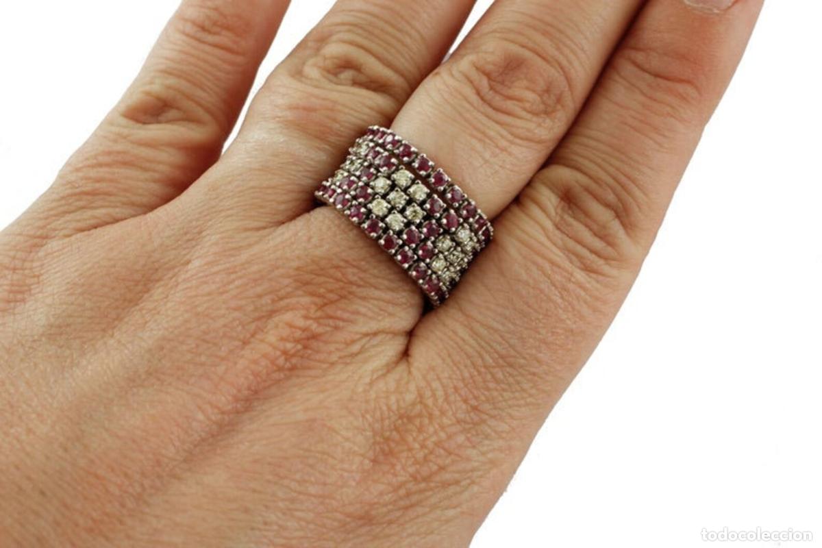 Joyeria: Anillo de oro blanco con diamantes y rub&iacute;es - Foto 5