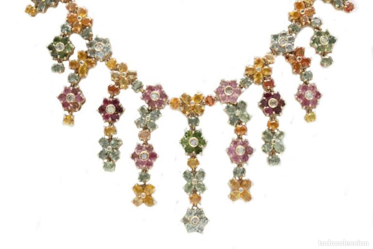 Joyeria: Collar de oro con diamantes y zafiros - Foto 2