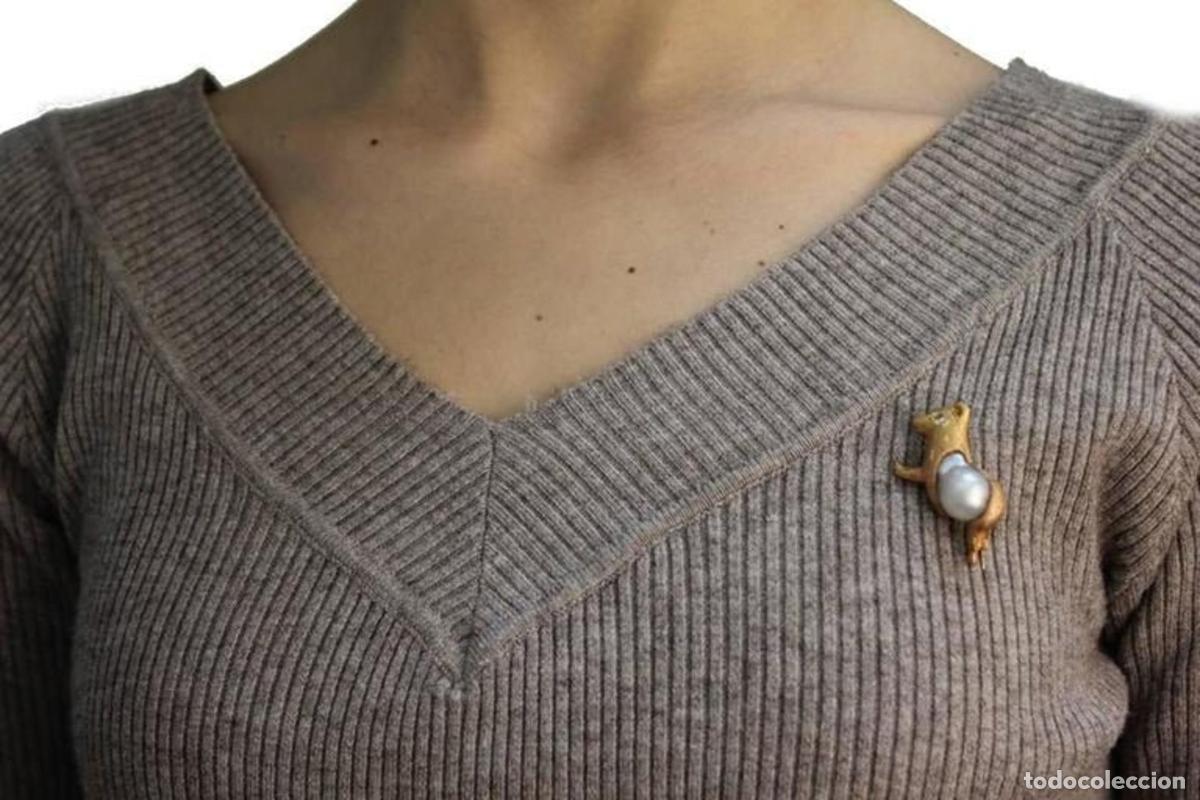 Joyeria: Broche de oro con perla barroca y diamantes - Foto 5